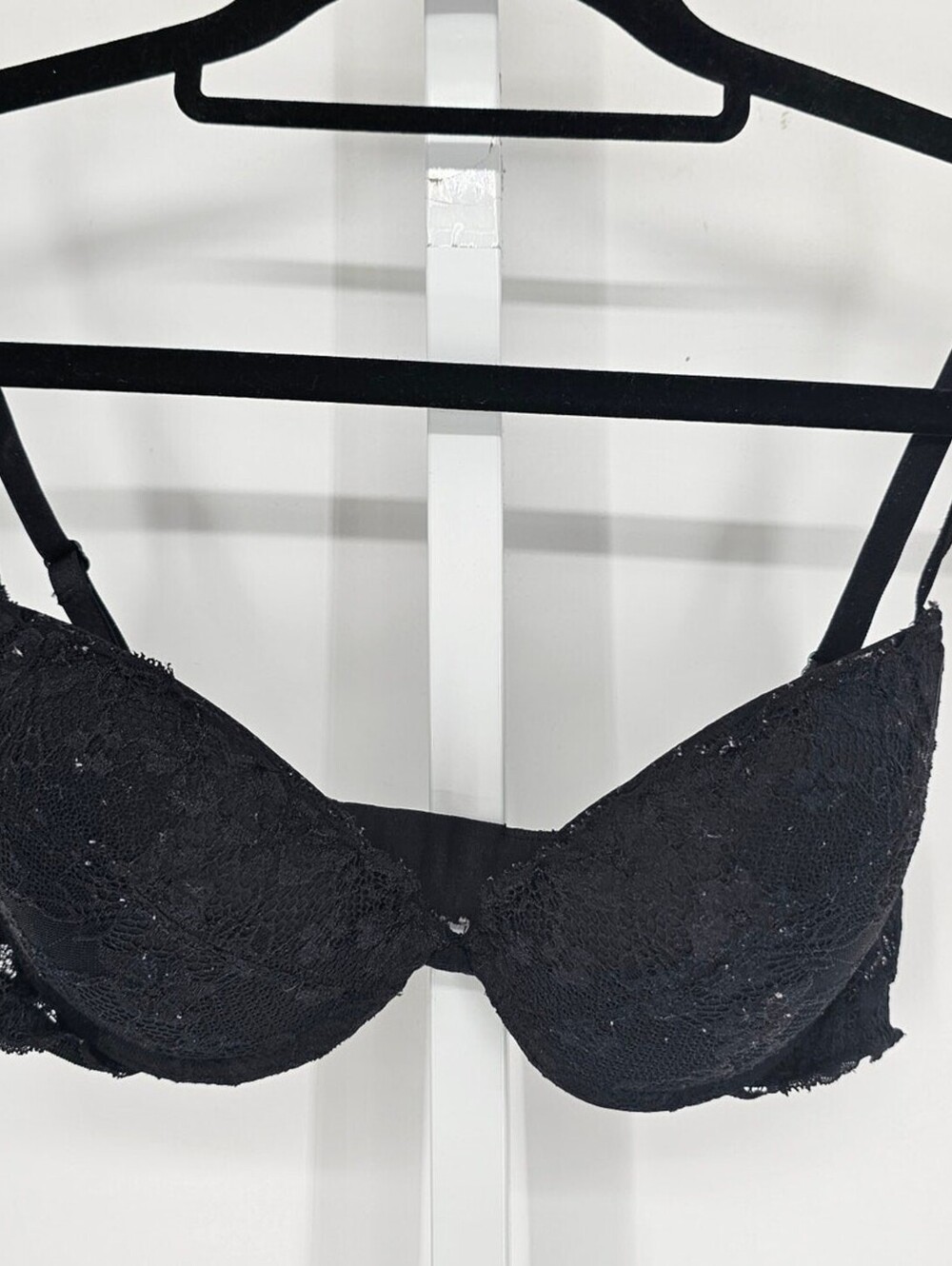 Yamamay Womens Sz 36D Classic T Shirt Bra Black Lace